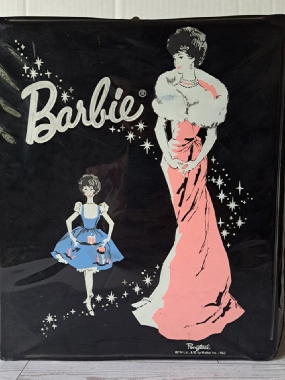 Barbie Black Tote Travel Case Storage Vintage Collectible Mattel 1962